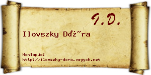 Ilovszky Dóra névjegykártya